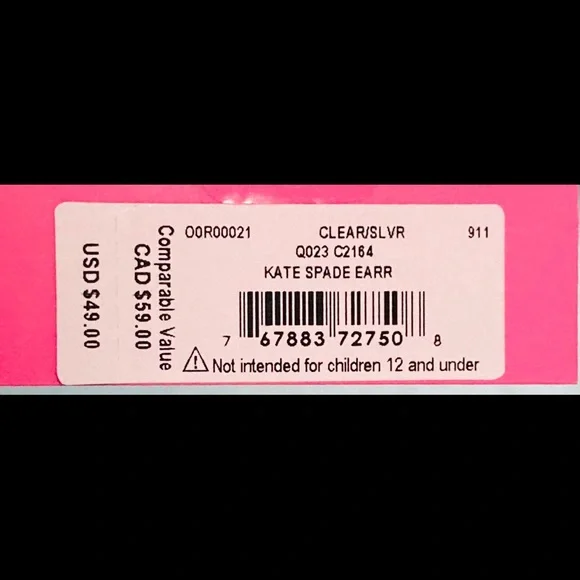 Kate Spade ♠️ Square Crystal Leverback Earrings - Picture 3 of 3